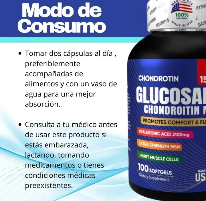 Glucosamina Chondroitin 1500mg X100 Capsulas Natural